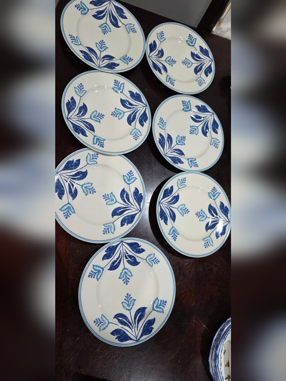 Johnson Brothers Farmhouse Kitchen Blue Fern Salad Plates